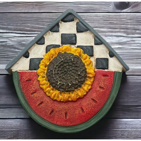 Sunflower Watermelon Refrigerator Magnet Vintage Summer Days Picnic Rustic - Picture 1 of 6